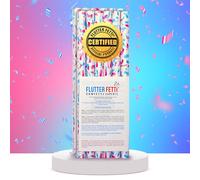 Confeti manual de revelación de género rosa, cereza, azul real, azul cielo y tejido blanco/rosa bebé, azul bebé y azul real metálico (paquete de 6)