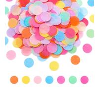 Confeti multicolor, 2,5 cm, para cumpleaños, grande, multicolor, redondo, decoración de mesa, confeti de papel para cumpleaños, bodas, fiestas (60 g)