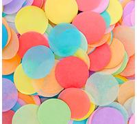 Confeti redondo de tejido pastel con forma de círculos de arcoíris - Confeti para mesa de fiesta, celebraciones de boda, multicolor, papel biodegradable, círculos de 1 pulgada-1.4 oz