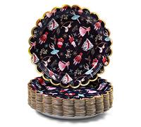Confettiville Platos de papel de Navidad, 50 unidades, suministros desechables para fiestas de Navidad, el cascanueces, borde festoneado de lámina dorada, 9 pulgadas