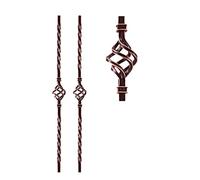 Confeze Da 2 Balaustre Quadrate A Torse Con Conn Flessibile E Scarpa Piatta Robusti Perni Per Ringhiere Per Scale In Ferro Battuto Per Gradini Interni Ed Esterni Carico 200 Kg Stile 1