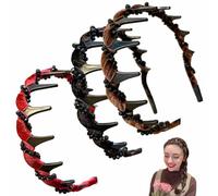 Confezione Da 3 Fasce Per Capelli Vintage Con Teschio Alto E Perle Artificiali, Alla Moda, Per Donne, Accessori Per Capelli Da Donna (B, 3 Pcs)