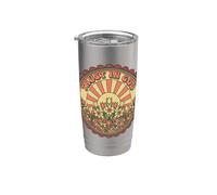 Confía en Dios, fe cristiana, floral, amanecer, retro, bohemio Vaso térmico de acero inoxidable de doble pared