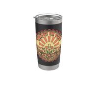 Confía en Dios, fe cristiana, floral, amanecer, retro, bohemio Vaso térmico de acero inoxidable de doble pared