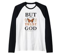 Confía en Dios Fe Cristiana Mariposa Cita Religiosa Camiseta Manga Raglan