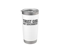 Confía en Dios No Gobierno Gracioso Fe Cristiano Político Vaso térmico de acero inoxidable de doble pared