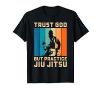 Confía en Dios Pero Practica Jiu Jitsu Funny Christian BJJ Camiseta