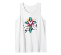 Confía en el Señor con todo tu corazón Cruz de fe cristiana Camiseta sin Mangas