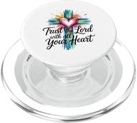 Confía en el Señor con todo tu corazón Cruz de fe cristiana PopSockets PopGrip para MagSafe