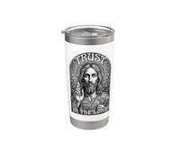 Confía en el Señor Jesucristo Vintage Christian Faith Vaso térmico de acero inoxidable de doble pared