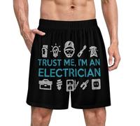 Confía en mí, Soy Electricista. Pijama bóxer de satén para Hombre, Ropa Interior de Seda para Dormir.