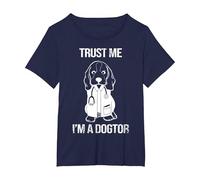 Confía en mí Soy un Dogtor I Cute Dog I Veterinario Camiseta, Mujer Tallas Grandes, Azul Marino, 1XL Grande