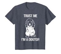 Confía en mí Soy un Dogtor I Cute Dog I Veterinario Camiseta, Niños, Azul Jaspeado, 12 años