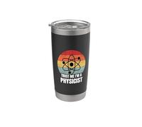 Confía en mí, soy un físico, retro, vintage, trabajo soñado Vaso térmico de acero inoxidable de doble pared