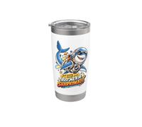 ¡Confía en mí, soy un Sharkonaut! Divertido tiburón espacial Vaso térmico de acero inoxidable de doble pared