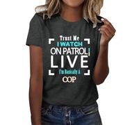 Confía en mí, yo miro a patrulla en vivo, soy básicamente una camiseta de policía Confía en mí, estoy mirando a patrulla camiseta en vivo, gris oscuro, L