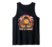 Confía en ti Mismo, diseño Retro, Bohemio Hippie de los 70 con diseño de Sun Moon Camiseta sin Mangas