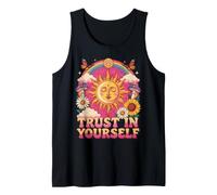 Confía en ti Mismo, diseño Retro, Bohemio Hippie de los 70 con diseño de Sun Moon Camiseta sin Mangas