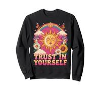 Confía en ti Mismo, diseño Retro, Bohemio Hippie de los 70 con diseño de Sun Moon Sudadera