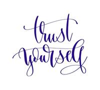 Confía en ti mismo inscripción escrita a mano Calcomanías de letras 41x49.2cm Autoadhesivo Azul oscuro