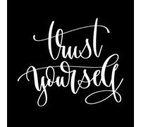 Confía en ti mismo inscripción escrita a mano Decoración de vinilo para pared 49.2x59cm Decoración de tiendas Blanco