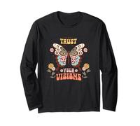Confía en tus visiones mariposa retro motivacional Manga Larga