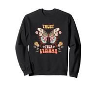 Confía en tus visiones mariposa retro motivacional Sudadera
