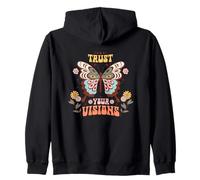 Confía en tus visiones mariposa retro motivacional Sudadera con Capucha