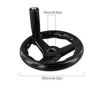 Confiable volante de 3 radios con mango para facilitar su uso en operaciones de fresado (16 x 160 mm)