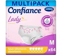 Confiance Lady - Bragas absorbentes para mujer - Nivel de absorción = 5 gotas (fugas urinarias medianas) - PH neutro a la piel - blanco - talla M - 8 x 8 unidades