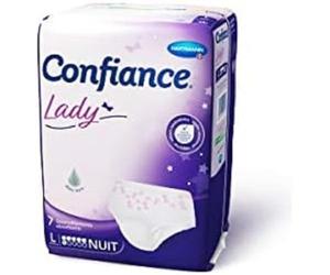 Confiance Lady - Bragas absorbentes para mujer - Nivel de absorción = 6 gotas (fugas urinarias medianas) - pH neutro a la piel - Talla L - 7 unidades
