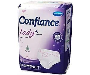 Confiance Lady - Bragas absorbentes para mujer - Nivel de absorción = 6 gotas (fugas urinarias medianas) - pH neutro a la piel - talla M - 8 unidades