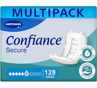 Confiance Secure - Protectores anatómicos absorbentes para hombres y mujeres - Nivel de absorción = 6 gotas (fugas urinarias medianas) - Material suave - 4 x 32 unidades
