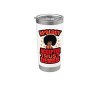 Confianza aceptada de disculpas Negada Niña Negada Mujeres Poder Melanina Vaso térmico de acero inoxidable de doble pared