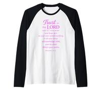 Confianza en el Señor Escritura Versículo de la Biblia Proverbios 3:5 6 Orar Camiseta Manga Raglan