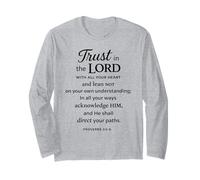 Confianza en el Señor Escritura Versículo de la Biblia Proverbios 3:5 6 Orar Manga Larga