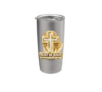 Confianza en Jesús Fe Cruz Espíritu Positivo Creer Religioso Vaso térmico de acero inoxidable de doble pared