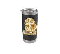 Confianza en Jesús Fe Cruz Espíritu Positivo Creer Religioso Vaso térmico de acero inoxidable de doble pared