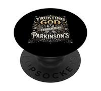 Confiar en Dios a través de la Conciencia de Parkinson Christian PopSockets PopGrip Adhesivo