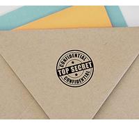 CONFIDENCIAL & TOP SECRET Sello Auto Oficina Tinta Roja entintado Colop Ronda Stamper- estacionario 40 mm