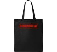 Confidential Classified Documents - Bolsa de algodón ecológico natural con logotipo rojo, color negro, Black, Talla única