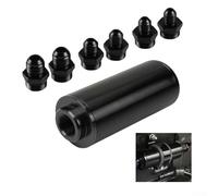 Configuración en línea del filtro de combustible adecuada para extremos de manguera AN6 AN8 AN10 diseñados para un rendimiento de flujo constante (todo negro)