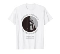 Confinarse al Presente Marco Aurelio estoico Camiseta gráfica económica, Hombre, Blanco, XL