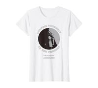 Confinarse al Presente Marco Aurelio estoico Camiseta gráfica económica, Mujer, Blanco, L