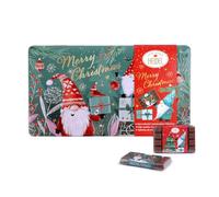 Confiserie Heidel Chocolate de Navidad - Regalo de amigo invisible | Lata de metal llena con 9 pequeñas cajas de chocolate envueltas individualmente en bonito diseño de duendes navideños, 90 g