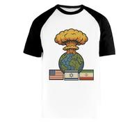 Conflicto Entre Israel E Irán Camiseta De Béisbol Blanca para Hombre Mujer Unisex Mangas Cortas Cuello Redondo
