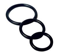 Confort de silicona entre las mejillas 3PCS Cómodo y agradable para la piel Anillo negro para principiantes Placer para el hogar Masajeador texturizado