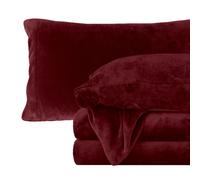 Confort elegante de 4 piezas de 4 piezas Velvet Flannel Set de lmina de franela - Calidad premium - Conjunto de lmina de bolsillo profundo de V