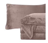 Confort elegante de 4 piezas de 4 piezas Velvet Plush Flannel Set Relly - Calidad premium - Conjunto de lmina de bolsillo profunda de Velvet Fla