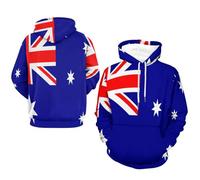 Confort Y Ajuste Unisex【Sudadera con Capucha】 Estampado De Australia Banderas Chaqueta Deportiva Holgada Ropa De Casa con Impermeable Caliente Y Grandes Bolsillos Práctica Versátil Estilo